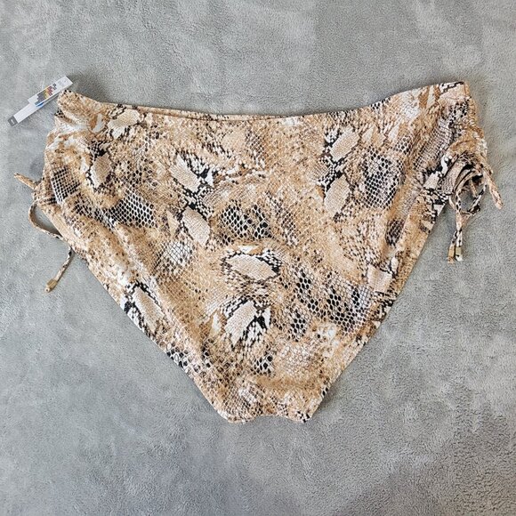 Time Tru Women Bikini Bottom 2X 20W 22W Plus New Tan Brown Animal Print ANI16XE - Picture 4 of 6